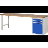 Werkbank 7503A1, B2500xT700xH890mm, 2xSchublade-TA, 1xT&uuml