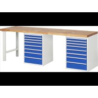Werkbank 7519A8, B2500xT700xH840mm, 16xSchublade-TA