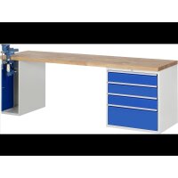 Werkbank 7610A2, B2500xT700xH890mm, 4xSchublade-TA, 1xSSKL 1