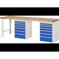 Werkbank 7517A8, B2500xT700xH840mm, 14xSchublade-VA 1