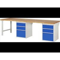 Werkbank 7507A8, B3000xT900xH890mm, 3xSchublade-VA