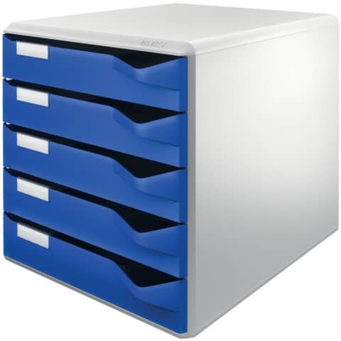 LEITZ Schubladenbox Post-Set  blau 5280-00-35, DIN A4 mit 5 Schubladen