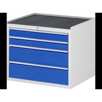 Schubladenschrank XL3.1, B770xT650xH645mm, MT-Top-25mm, 4xSc