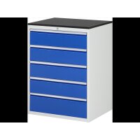 Schubladenschrank XL7.5, B770xT650xH1030mm, M-Top-22mm, 5xSc