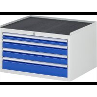 Schubladenschrank XL2.7, B770xT650xH465mm, MT-Top-25mm, 4xSc
