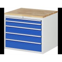 Schubladenschrank XL3.11, B770xT650xH645mm, B-Top-25mm, 5xSc