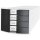 Schubladenbox IMPULS - A4/C4, 4 geschlossene Schubladen, weiß/schwarz