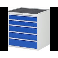Schubladenschrank XL5.11, B770xT650xH825mm, MT-Top-25mm, 5xS