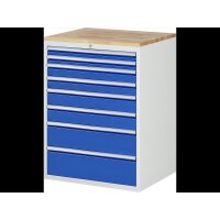 Schubladenschrank XL7.11, B770xT650xH1035mm, B-Top-25mm, 8xS