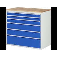 Schubladenschrank XXL7.7, B1145xT650xH1035mm, B-Top-25mm, 6x