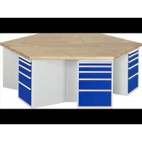 Gruppenwerkbank 499, B2700xT2340xH850mm, 6x5Schubladen-TA 1