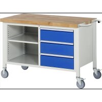 Fahrbare Werkbank 8462, B1250xT700xH880mm, 3xSchublade-TA 1