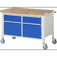 Fahrbare Werkbank 8466, B1250xT700xH880mm, 2xSchublade-TA, 2