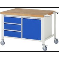 Fahrbare Werkbank 8468, B1250xT900xH880mm, 3xSchublade-TA, 1