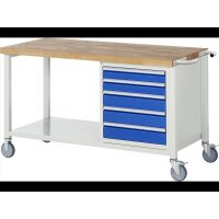 Fahrbare Werkbank 8171, B1500xT700xH880-1080mm,...