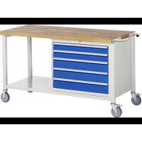 Fahrbare Werkbank 8271, B1500xT700xH880mm, 5xSchublade-TA