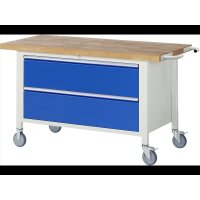 Fahrbare Werkbank 8355, B1500xT700xH880mm, 2xSchublade-VA