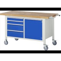 Fahrbare Werkbank 8470, B1500xT700xH880-1080mm,...
