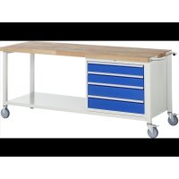 Fahrbare Werkbank 8262, B2000xT700xH880mm, 4xSchublade-TA