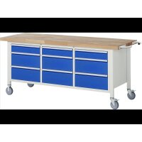 Fahrbare Werkbank 8573, B2000xT700xH880-1080mm,...