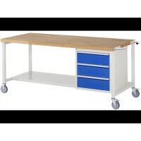 Fahrbare Werkbank 8157, B2000xT900xH880-1080mm,...