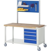 Fahrbare Werkbank 8171, B2000xT900xH880-1080mm, 5xSchublade-