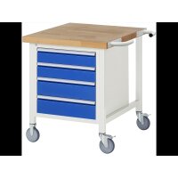 Fahrbare Werkbank 8162, B750xT900xH880mm, 4xSchublade-VA