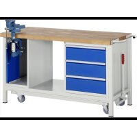 Werkbank mit Fahrgestell 8183, B1500xT700xH880mm,...