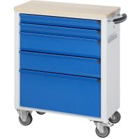 Werkzeugwagen 7100, B725xT400xH860mm, 5xSchublade-VA, Buche-