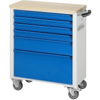 Werkzeugwagen 7110, B725xT400xH860mm, 6xSchublade-VA, Buche-