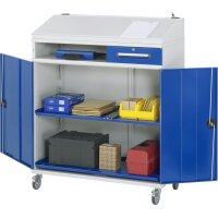 Beistellschrank Stehpult 05, B1100xT520xH1110/1220mm, mobil 