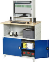 Computer-Tisch 1022 mit Monitorgehäuse T300mm, B1100xT790xH1840mm, stationär