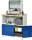 Computer-Tisch 1022 mit Monitorgehäuse T300mm, B1100xT790xH1840mm, stationär
