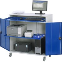 Computer-Schrank 60, B1100xT520xH1185mm, mobil