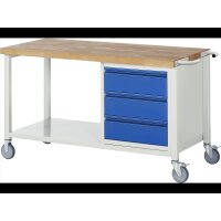 Fahrbare Werkbank 8157I6, B1500xT700xH880mm, 3xSchublade-TA 