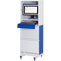 Computer-Säule, B600xT350xH1700, Tastaturauszug, mobil 