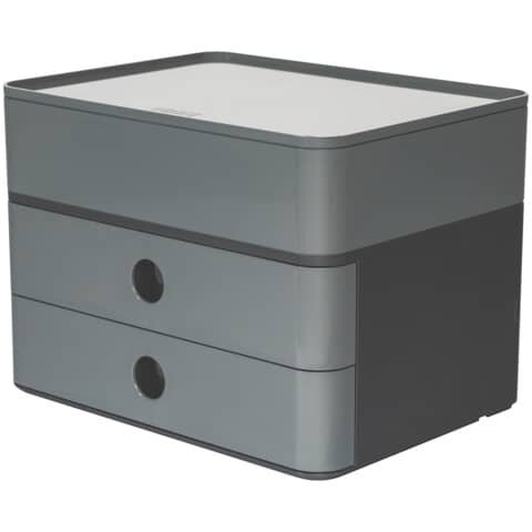 HAN Schubladenbox Smart Box plus ALLISON  granite grey 1100-19, DIN A5 mit 3 Schubladen