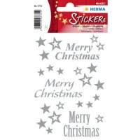 Sticker Merry Christmas, glittery