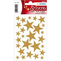 Sticker Sterne Gold, Glittery