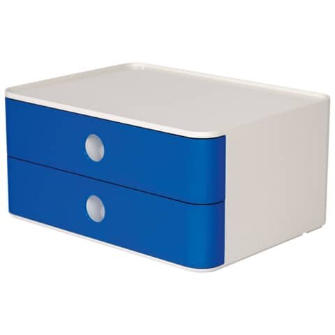 SMART-BOX ALLISON Schubladenbox - stapelbar, 2 Laden, snow white/royal blue