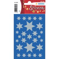 Sticker Sterne 6-zackig, silber