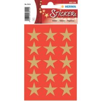 Sticker Sterne 5-Zackig, gold &Oslash; 22 mm