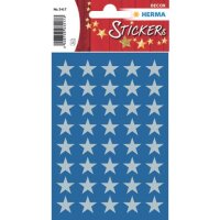 Sticker Sterne 5-Zackig, silber &Oslash; 13 mm