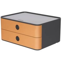 SMART-BOX ALLISON Schubladenbox - stapelbar, 2 Laden, dark grey/caramel brown