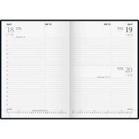 Buchkalender - 1 Tag / 1 Seite, 15 x 21 cm, schwarz