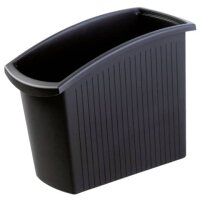 Papierkorb MONDO - 18 Liter, rechteckig, ergonomisch schlank, schwarz