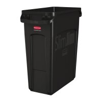 Slim Jim® Abfallbehälter mit Luftkanälen - 60 L, schwarz