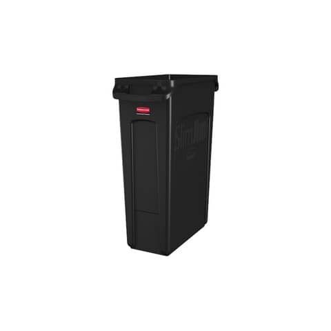 Slim Jim® Abfallbehälter mit Luftkanälen - 87 L, schwarz