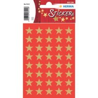 Sticker Sterne 5-Zackig, gold &Oslash; 13 mm
