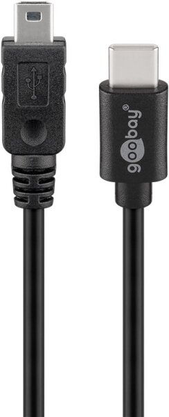 USB 2.0 Kabel USB-C™ auf Mini-B 2.0, schwarz